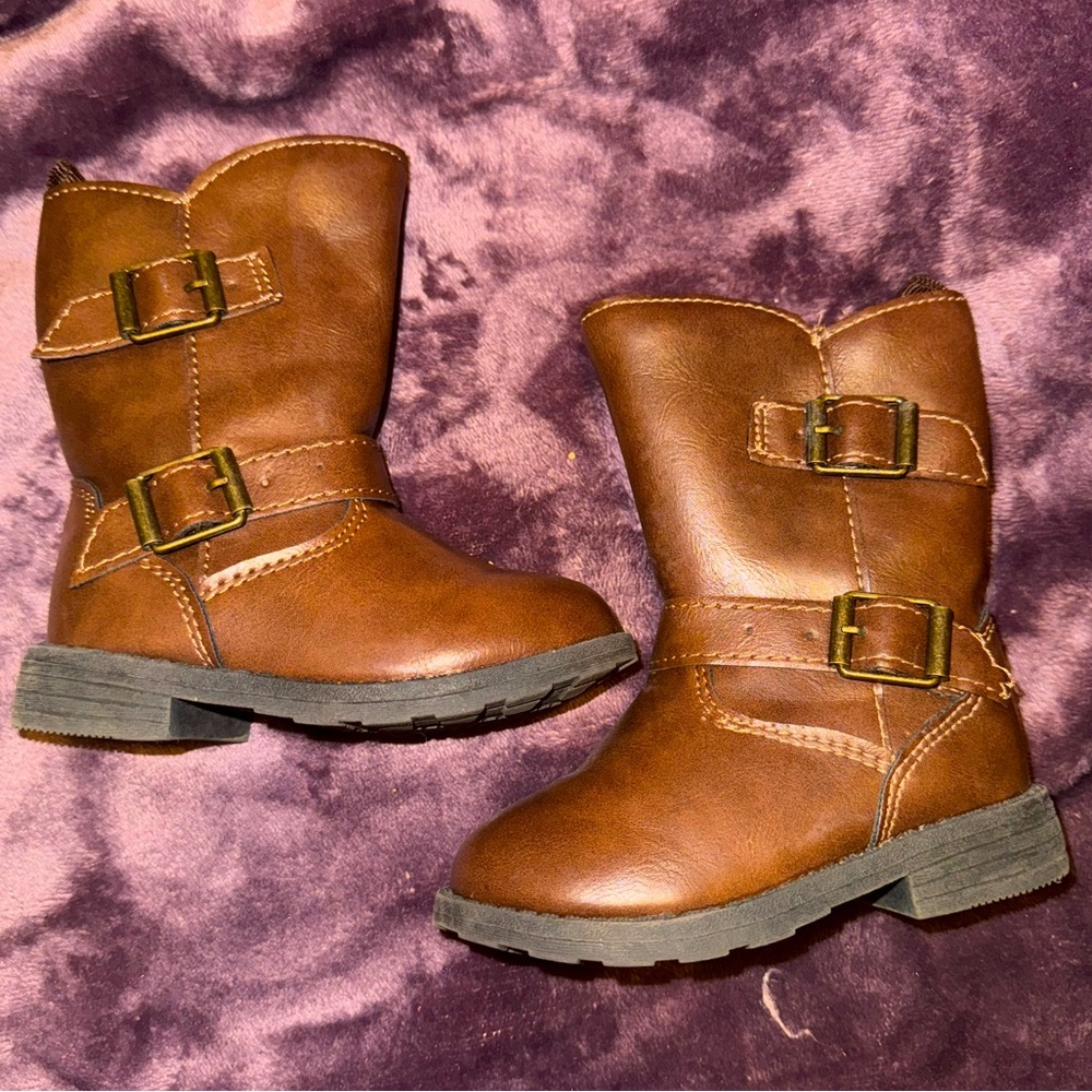 Simple Joys by Carter’s Brown Harness Fall Boots Toddler’s 6M